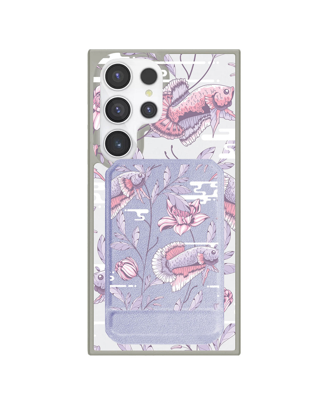 Android Magnetic Multifold Wallet - Fish & Floral 1.0