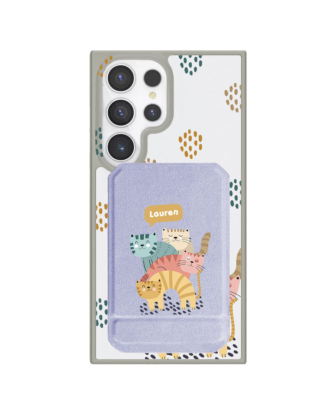 Android Magnetic Multifold Wallet - Rainbow Meow 2