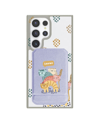 Android Magnetic Multifold Wallet - Rainbow Meow 2