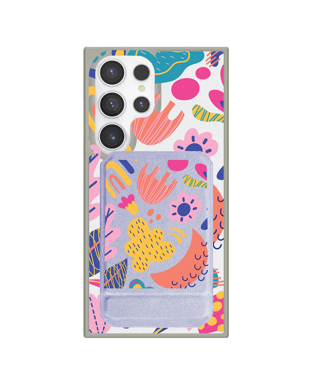 Android Magnetic Multifold Wallet - Florals
