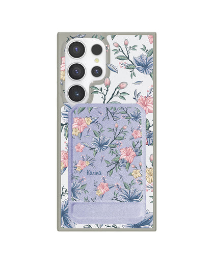Android Magnetic Multifold Wallet - Pink & Blue Floral