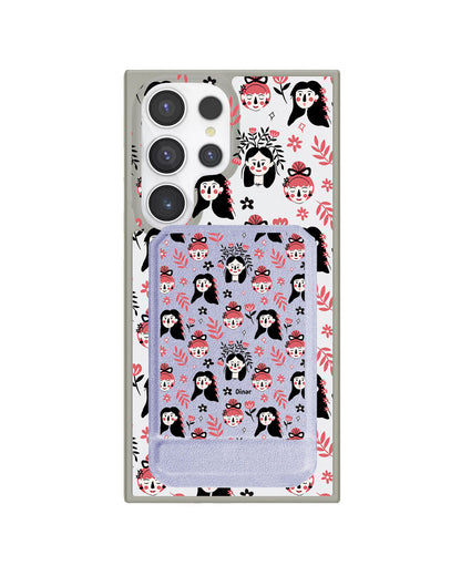 Android Magnetic Multifold Wallet - Flowery Faces