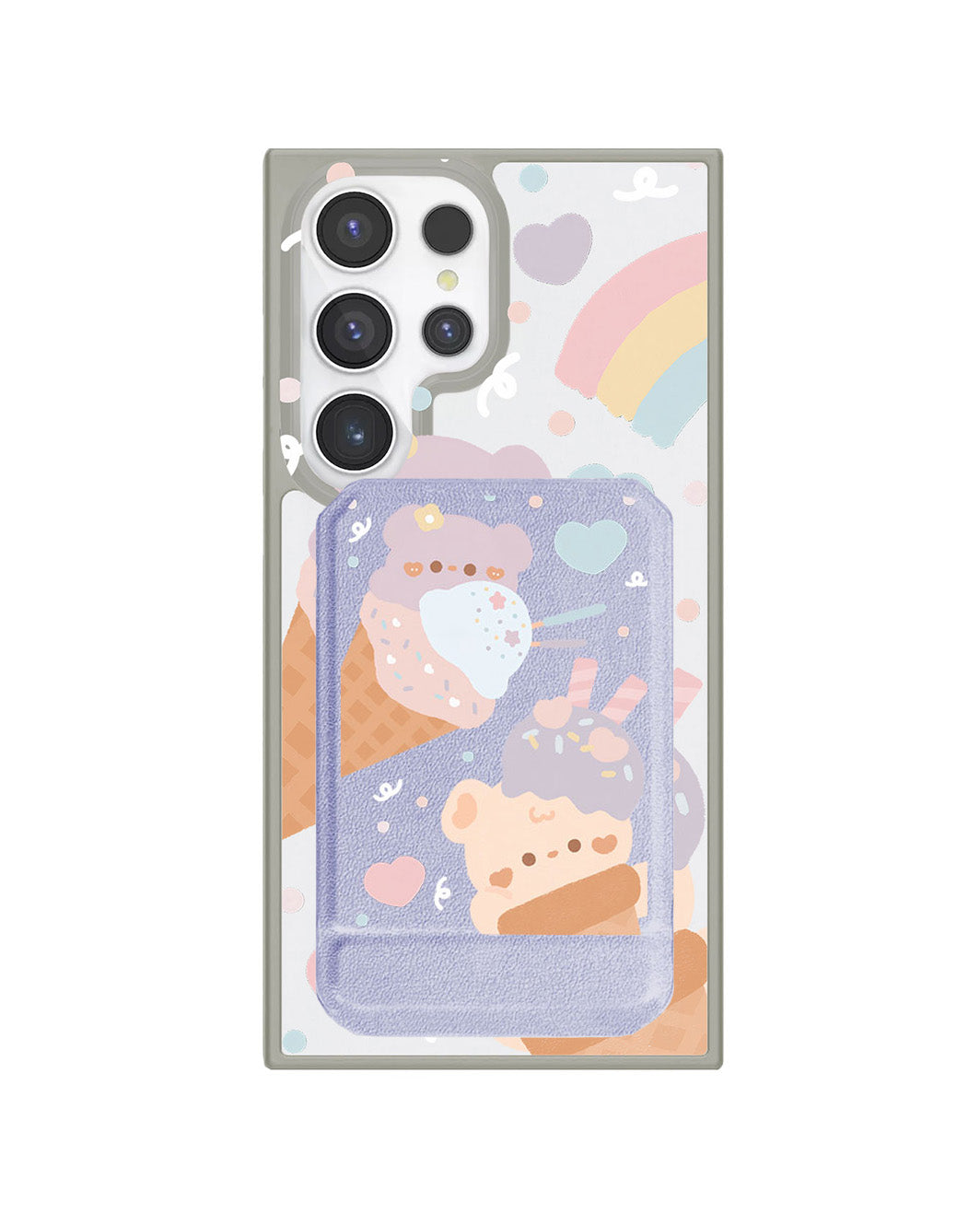 Android Magnetic Multifold Wallet - Ice Cream for Teddy