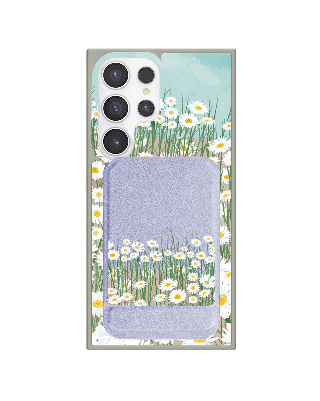 Android Magnetic Multifold Wallet - Oil Painting Daisy