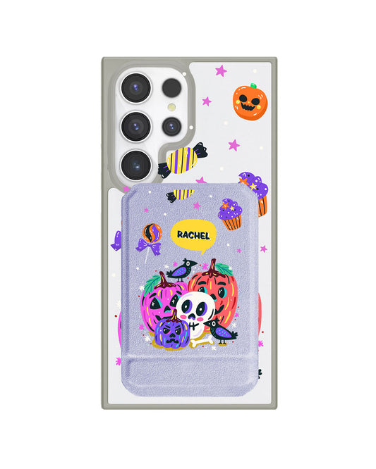 Android Magnetic Multifold Wallet - Pumpkins Monster