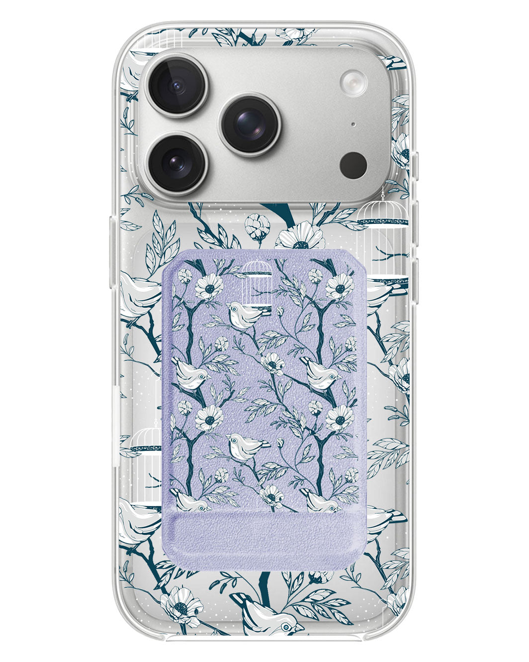 iPhone Magnetic Multifold Wallet - Lovebird Monochrome