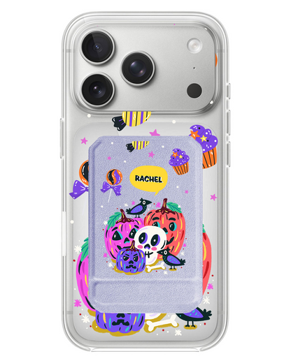iPhone Magnetic Multifold Wallet - Pumpkins Monster