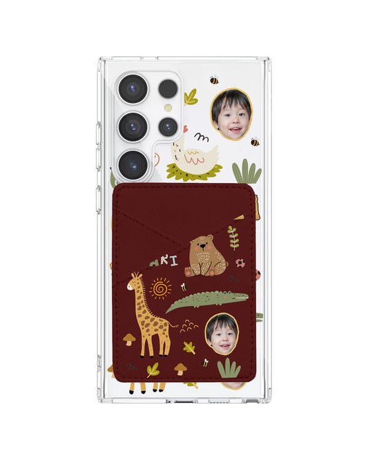 Android Phone Wallet Case - Face Grid Safari