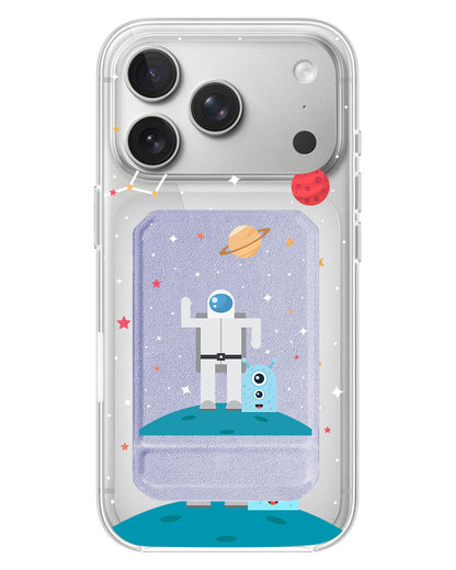 iPhone Magnetic Multifold Wallet - Blue Alien