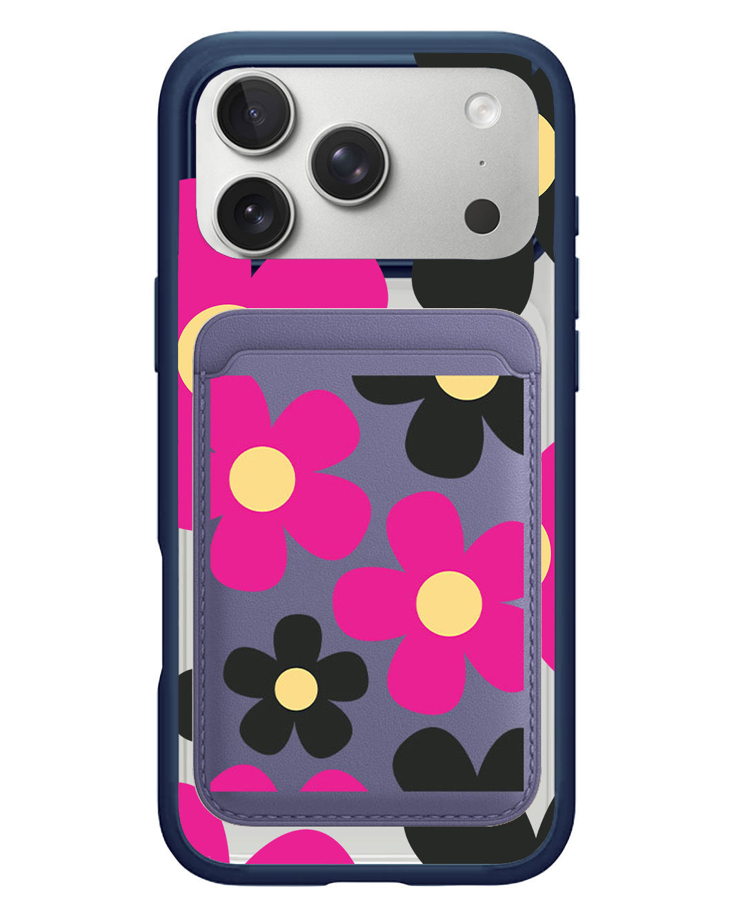 iPhone Magnetic Wallet Case - Daisy Hot Pink