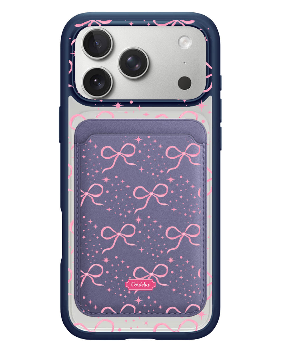 iPhone Magnetic Wallet Case - Coquette Glittery Bow