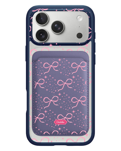iPhone Magnetic Wallet Case - Coquette Glittery Bow