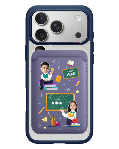 iPhone Magnetic Wallet Case - Face Grid Dream Teacher