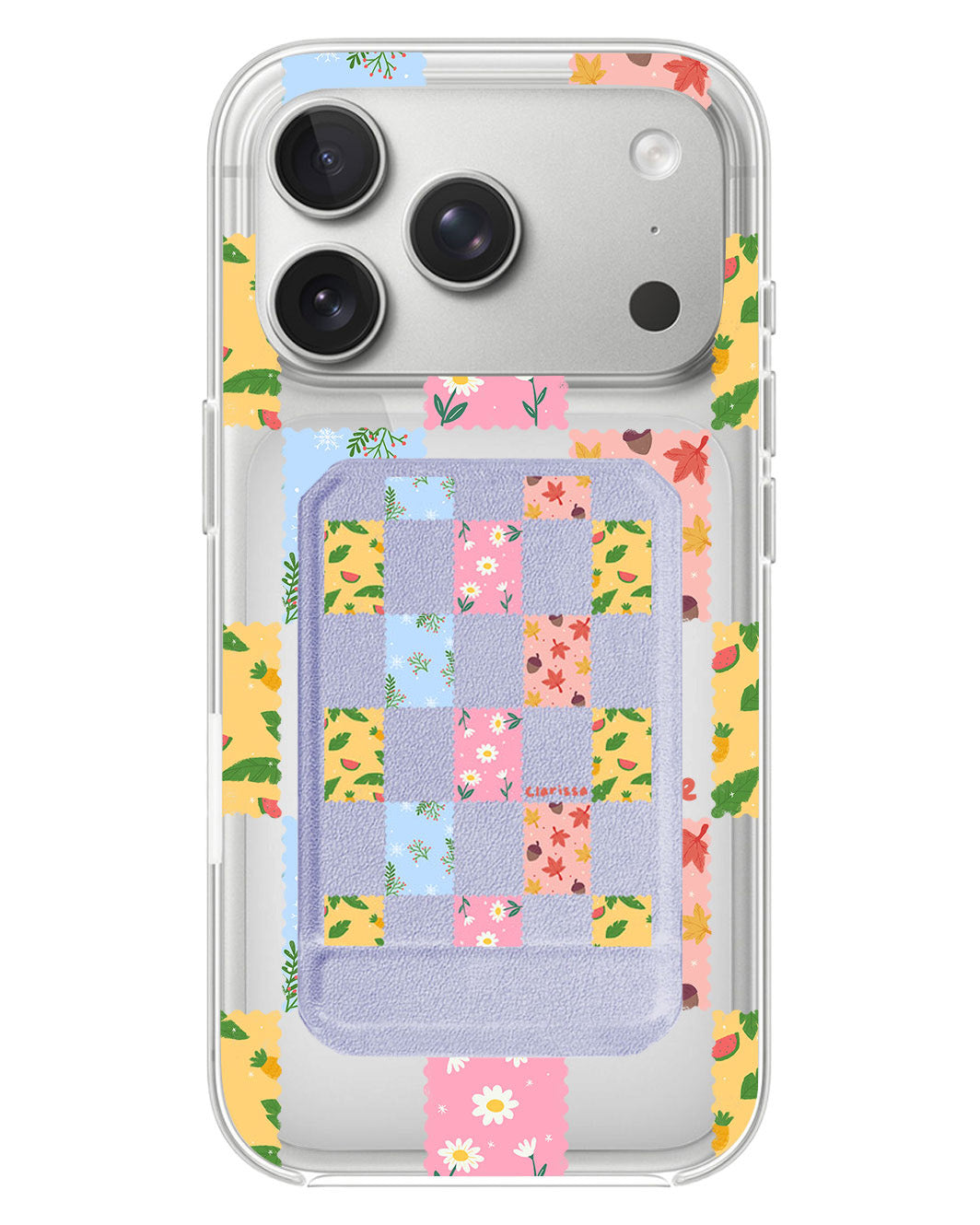 iPhone Magnetic Multifold Wallet - Four Seasons Stamps
