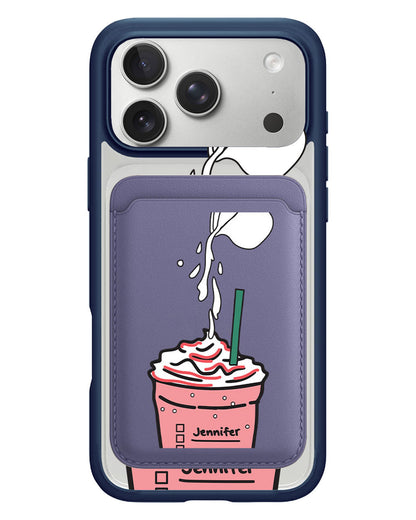 iPhone Magnetic Wallet Case - Raspberry Frappe