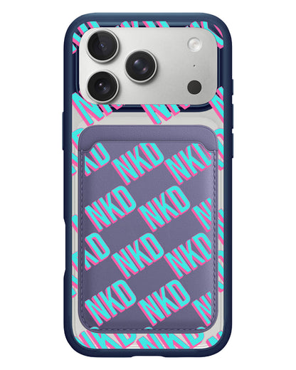 iPhone Magnetic Wallet Case - Diagonal Initial Monogram 4.0