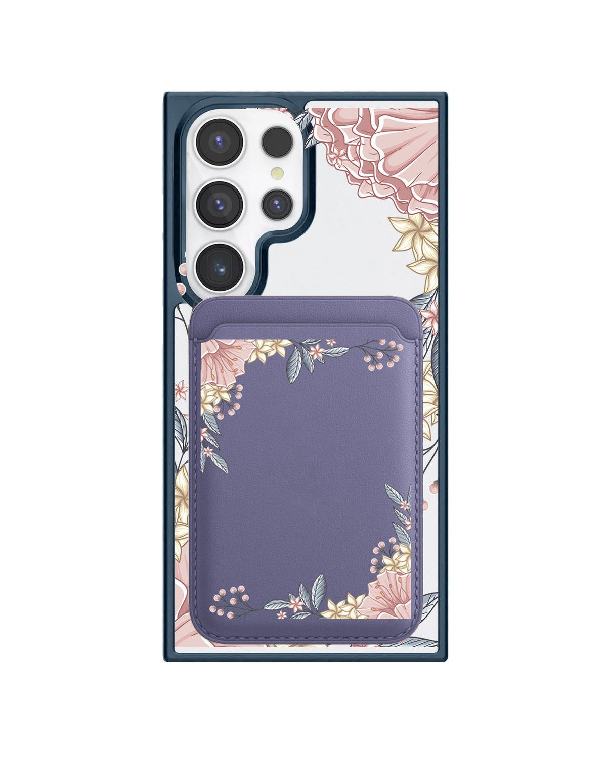 Android Magnetic Wallet Case - Pink Florals