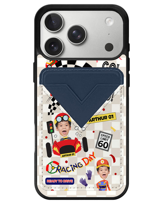 iPhone Avant Wallet Case - Face Grid Dream Racer