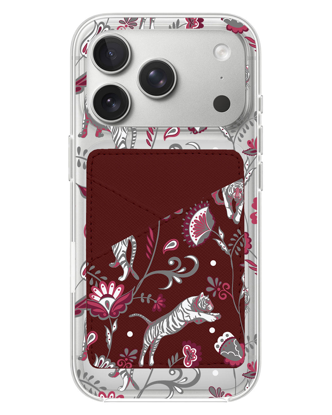 iPhone Phone Wallet Case - Tiger & Floral 6.0