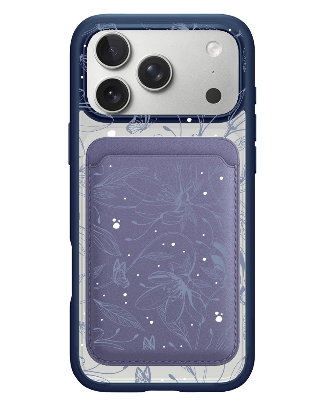 iPhone Magnetic Wallet Case - Sketchy Flower & Butterfly 2.0