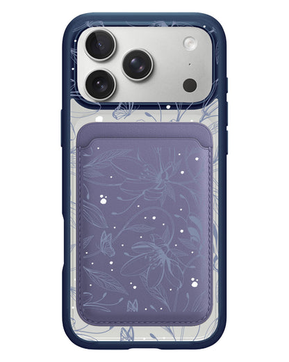 iPhone Magnetic Wallet Case - Sketchy Flower & Butterfly 2.0