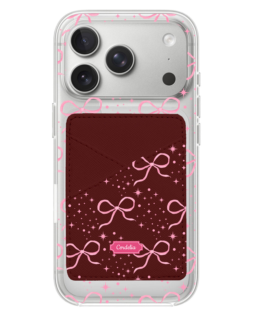 iPhone Phone Wallet Case - Coquette Glittery Bow