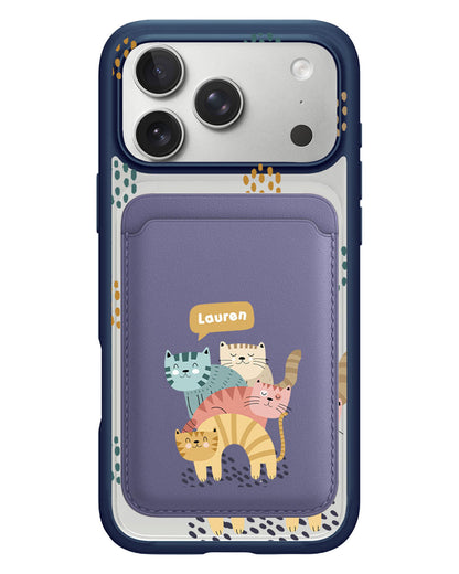 iPhone Magnetic Wallet Case - Rainbow Meow 2.0