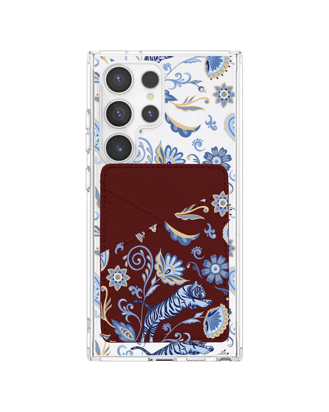 Android Phone Wallet Case - Tiger & Floral