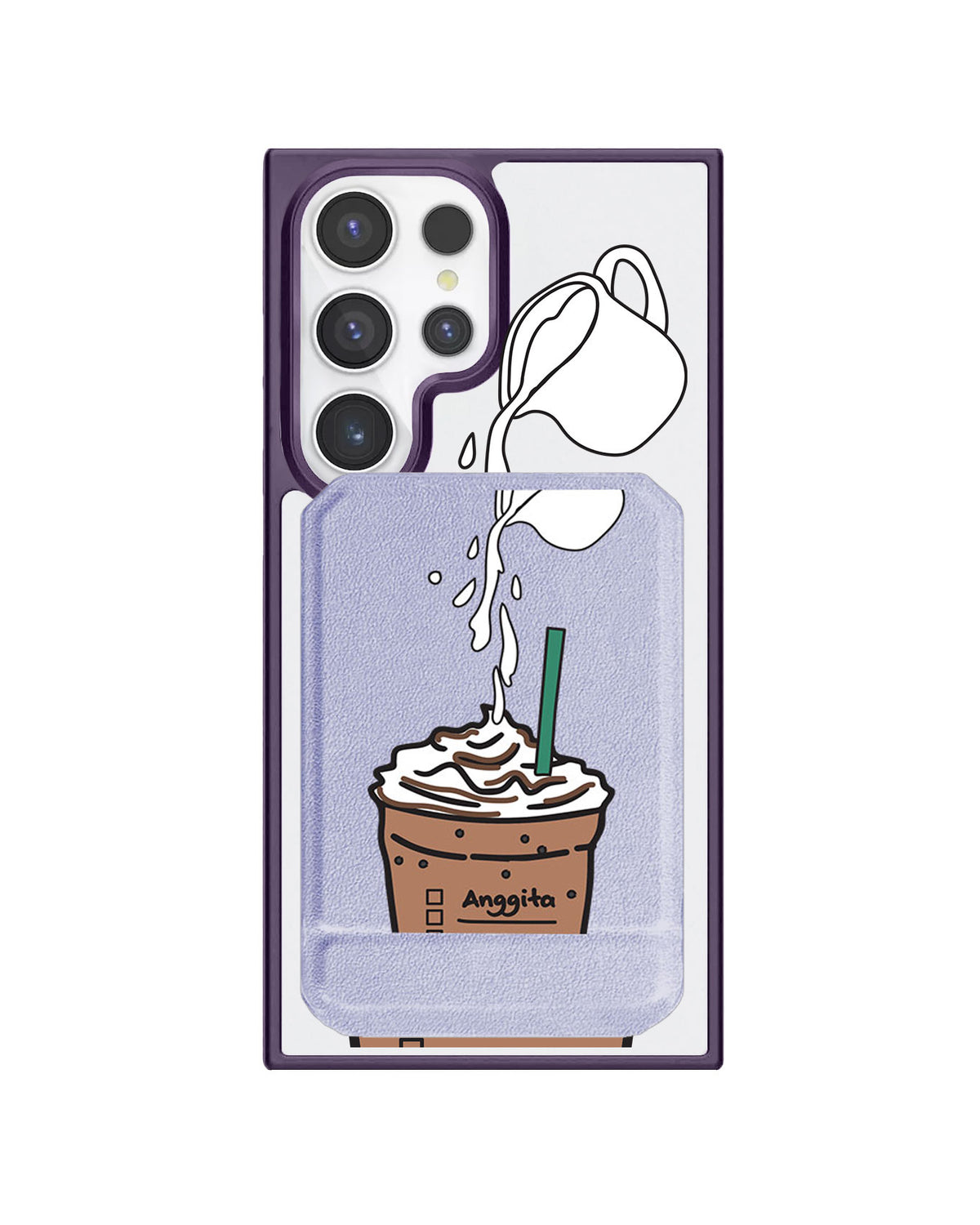 Android Magnetic Multifold Wallet - Coffee Frappe