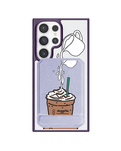 Android Magnetic Multifold Wallet - Coffee Frappe