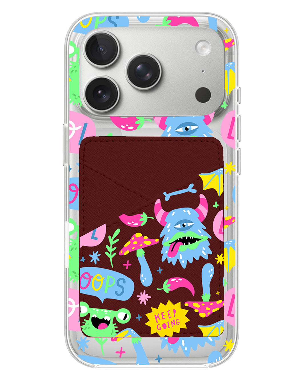 iPhone Phone Wallet Case - Monster Say Keep Going