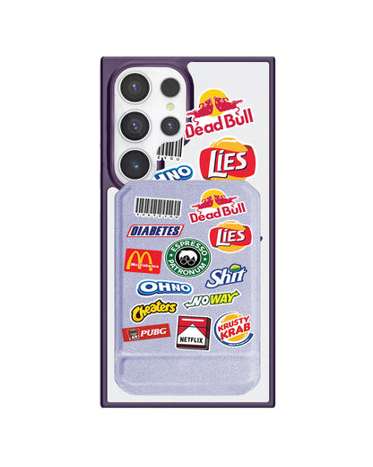 Android Magnetic Multifold Wallet - Food Parody