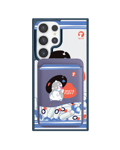 Android Magnetic Wallet Case - White Puppy
