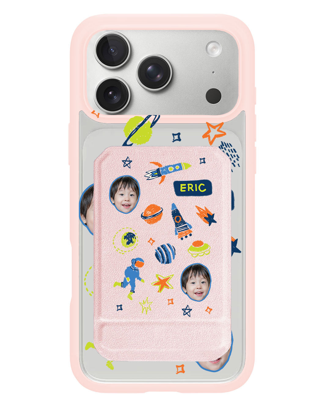iPhone Magnetic Multifold Wallet - Face Grid Galaxy