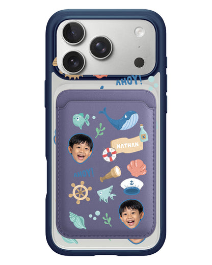 iPhone Magnetic Wallet Case - Face Grid Sailor