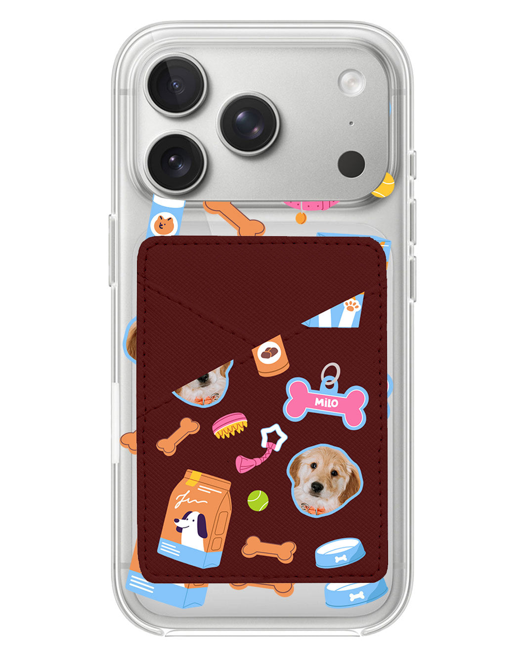 iPhone Phone Wallet Case - Pet Grid Puppy Sweet Treats