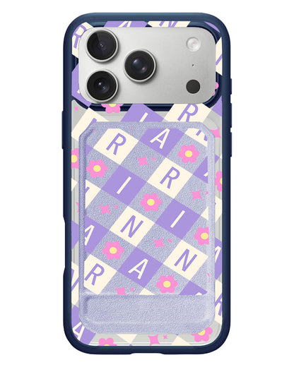 iPhone Magnetic Multifold Wallet - Flower Grid Monogram 3.0