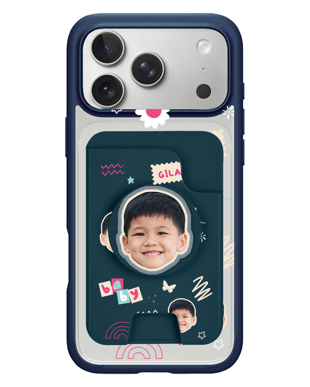 iPhone Magpop Wallet - Face Grid Abstract