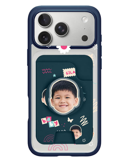iPhone Magpop Wallet - Face Grid Abstract