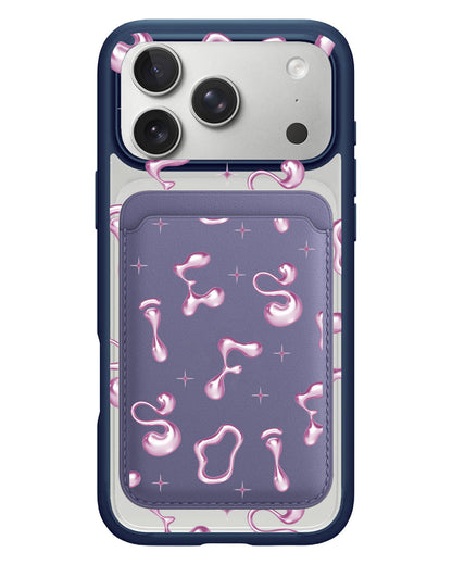 iPhone Magnetic Wallet Case - Pink Chrome Monogram