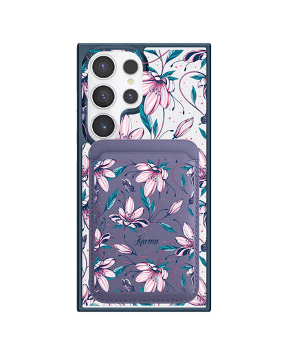Android Magnetic Wallet Case - Pink Tulip