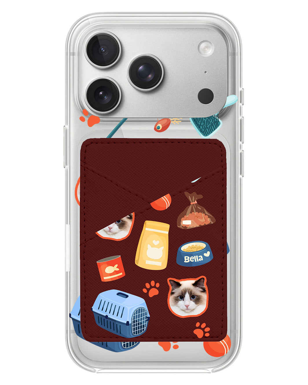 iPhone Phone Wallet Case - Pet Grid Kitty Adventures