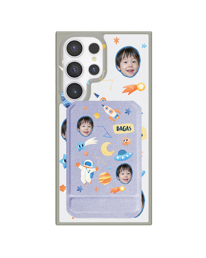 Android Magnetic Multifold Wallet - Face Grid Astronout