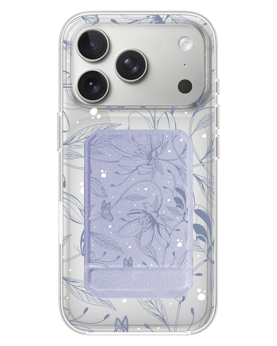 iPhone Magnetic Multifold Wallet - Sketchy Flower & Butterfly 2.0