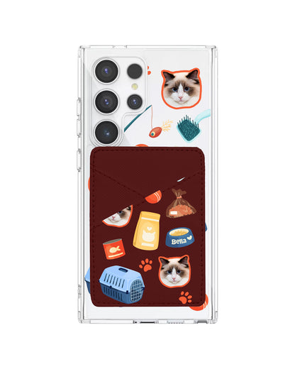Android Phone Wallet Case - Pet Grid Kitty Adventures