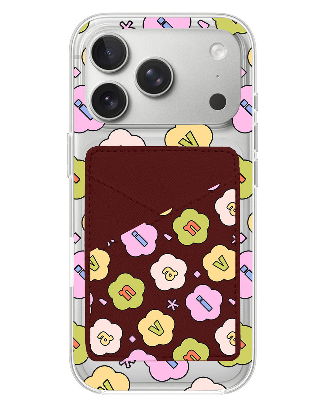 iPhone Phone Wallet Case - Flower Petals Monogram 1.0