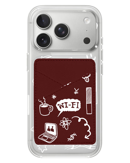 iPhone Phone Wallet Case - Social White