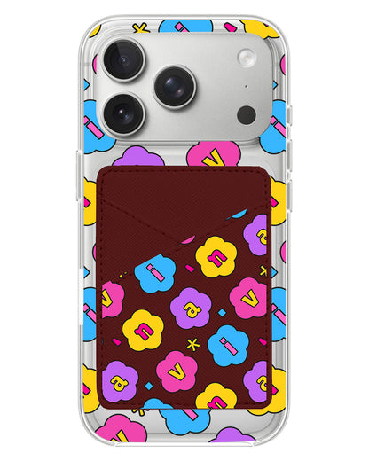 iPhone Phone Wallet Case - Flower Petals Monogram 4.0