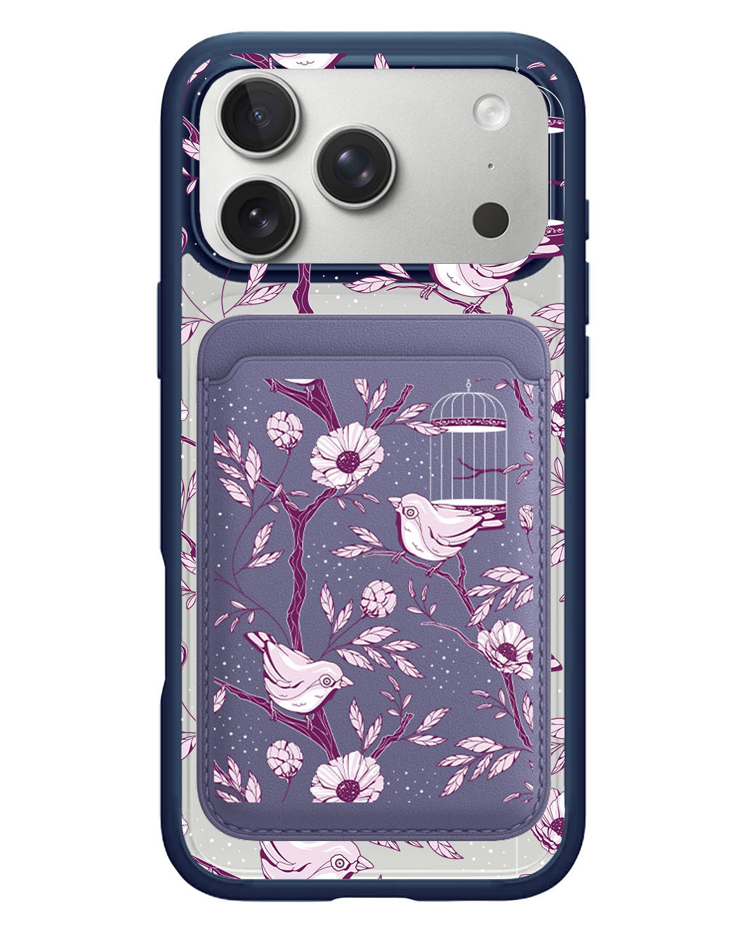 iPhone Magnetic Wallet Case - Lovebird Monochrome 5.0