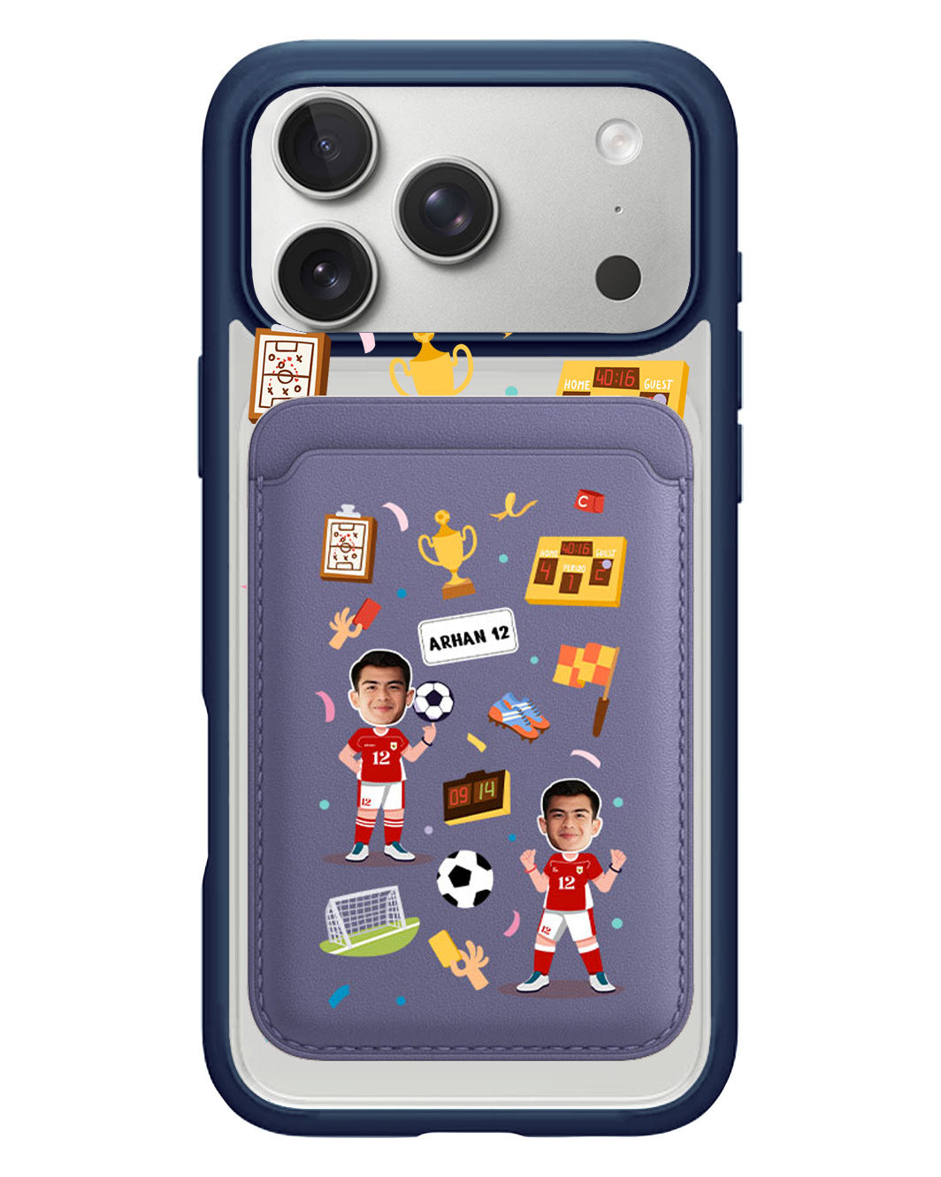 iPhone Magnetic Wallet Case - Face Grid Dream Soccer
